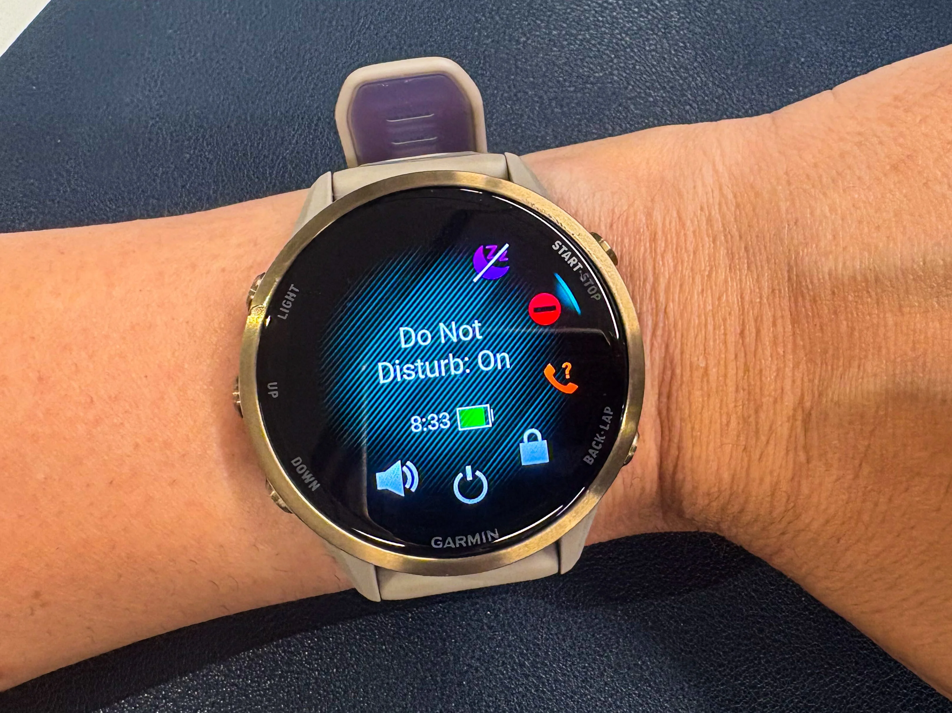garmin do not disturb menu setting