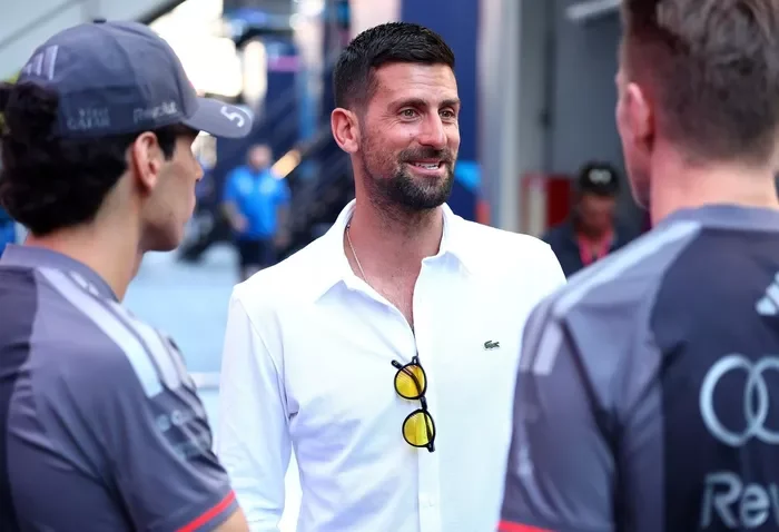 Gabriel Bortoleto, Audi F1 Team, Nico Hulkenberg, Audi F1 Team with Novak Djokovic 